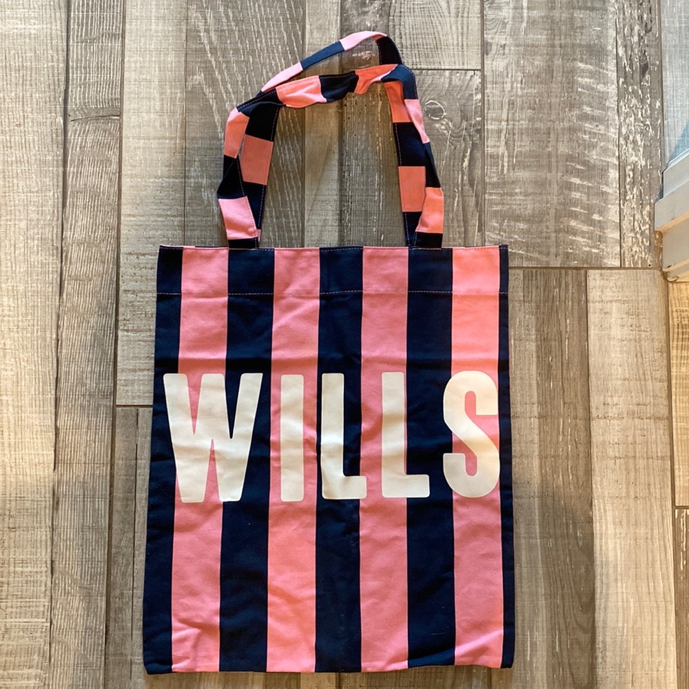 Jack Wills Pink & Navy Canvas Tote